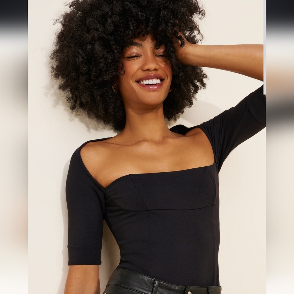 Free People Black Bodysuit